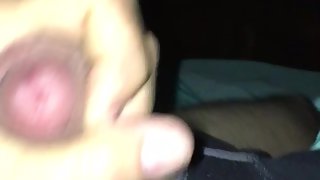 Stroking my dick and wanting to jizm which i do shortly