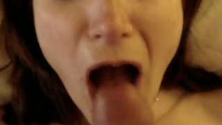 Pov bj jizzing gravy in her open mouth