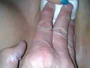 Pov of my girlfriend squirt multiple times as she she vibrates her clitoris